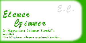 elemer czimmer business card